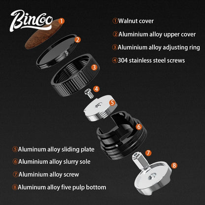 BINCOO 51MM/58MM Coffee Distributor Adjusting Cloth Powder Dispenser Italian Coffee Cloth Press Tamper Coffee Machine Accessories 51MM/58MM