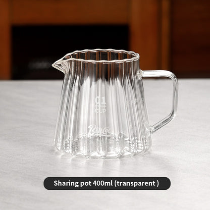 BINCOO Glass Coffee Dripper with Wood Stand,V60 Pour Over Coffee Filter Set for Household and Office