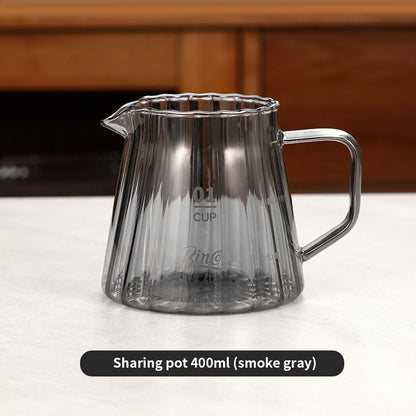 BINCOO Glass Coffee Dripper with Wood Stand,V60 Pour Over Coffee Filter Set for Household and Office