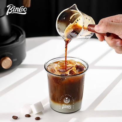 BINCOO Glass Coffee Cup Clear Latte Mug Open Mouth Mug For Home Office 300ML