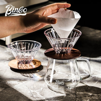 BINCOO Coffee Filter Cup Sharing Pot Drip Filter V01 Funnel Hand Brew Coffee Pot Set Utensils v60
