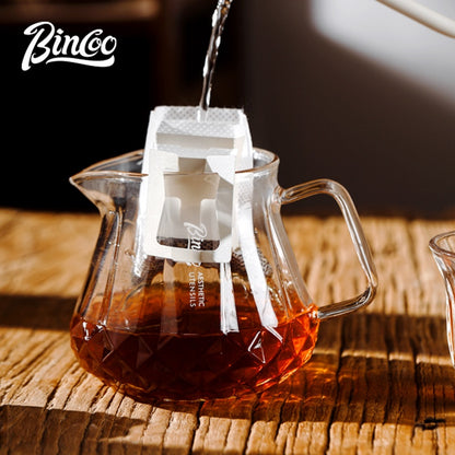 BINCOO Hand Brewed Coffee Sharing Pot Set High Borosilicate Glass Coffee Sharing Pot One Pot Two Cups 400ML/600ML