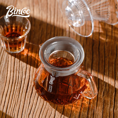 BINCOO Hand Brewed Coffee Sharing Pot Set High Borosilicate Glass Coffee Sharing Pot One Pot Two Cups 400ML/600ML