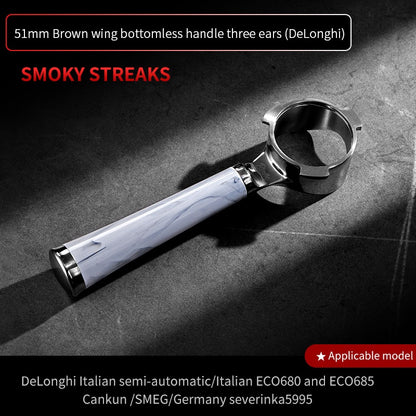 BINCOO Coffee Machine Bottomless Hollow Handle Espresso Handle Double Lugs Triple Lugs 51MM/58MM for Donlim De'Longhi Barsetto