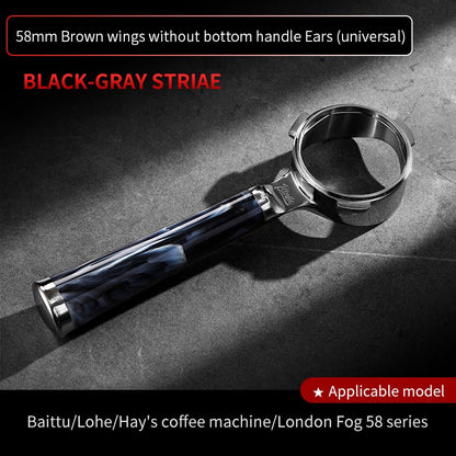 BINCOO Coffee Machine Bottomless Hollow Handle Espresso Handle Double Lugs Triple Lugs 51MM/58MM for Donlim De'Longhi Barsetto
