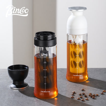 BINCOO Ice Cold Brew Mug Coffee Cold Brew Kettle Tritan Portable Suitable for Home Office Outdoor Traveling 600ML
