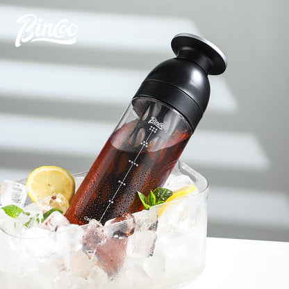 BINCOO Ice Cold Brew Mug Coffee Cold Brew Kettle Tritan Portable Suitable for Home Office Outdoor Traveling 600ML