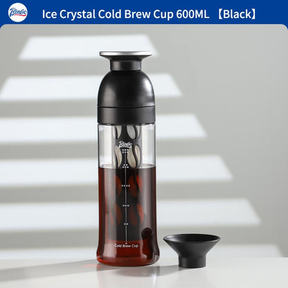 BINCOO Ice Cold Brew Mug Coffee Cold Brew Kettle Tritan Portable Suitable for Home Office Outdoor Traveling 600ML
