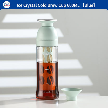 BINCOO Ice Cold Brew Mug Coffee Cold Brew Kettle Tritan Portable Suitable for Home Office Outdoor Traveling 600ML