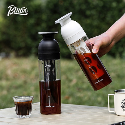 BINCOO Ice Crystal Cold Brew Mug Coffee Cold Brew Pot Tritan Mug Portable Mug Suitable for Home Office Outdoor 600ML