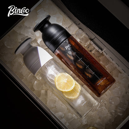 BINCOO Ice Crystal Cold Brew Mug Coffee Cold Brew Pot Tritan Mug Portable Mug Suitable for Home Office Outdoor 600ML