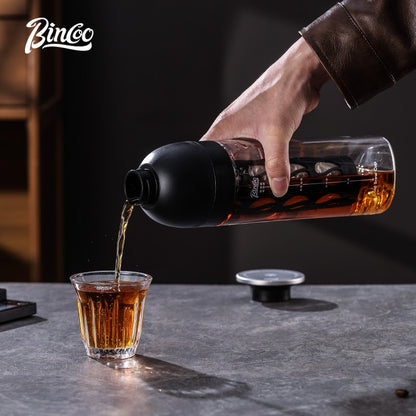 BINCOO Ice Crystal Cold Brew Mug Coffee Cold Brew Pot Tritan Mug Portable Mug Suitable for Home Office Outdoor 600ML