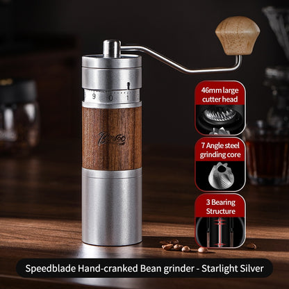 BINCOO Seven Star Manual Bean Grinder Hand Grinding Espresso Bean Grinder 46mm Large Knife Plate
