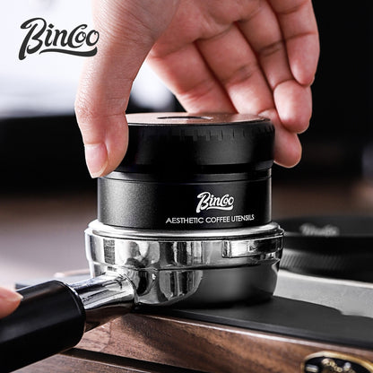 BINCOO Self-gravitating Espresso Coffee Distributor Cloth Powder Dispenser Adaptive Height No-adjustment Press Powder 58MM