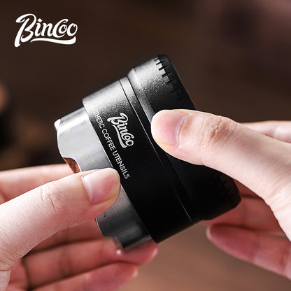 BINCOO Self-gravitating Espresso Coffee Distributor Cloth Powder Dispenser Adaptive Height No-adjustment Press Powder 58MM
