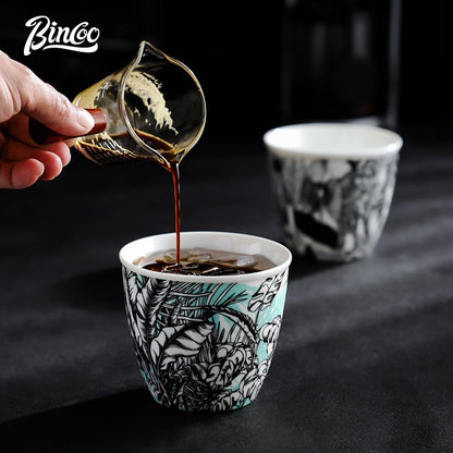 BINCOO Ceramic Coffee Mug Italian Simple Creative Latte Mug Latte Mug for Household Office 350ML