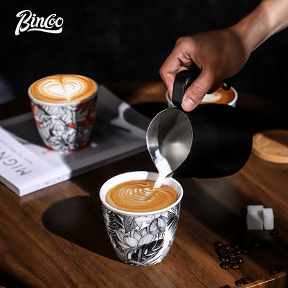 BINCOO Ceramic Coffee Mug Italian Simple Creative Latte Mug Latte Mug for Household Office 350ML