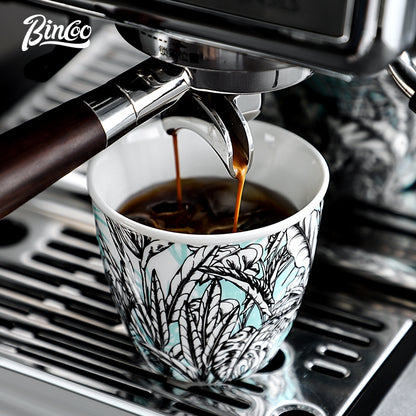 BINCOO Ceramic Coffee Mug Italian Simple Creative Latte Mug Latte Mug for Household Office 350ML