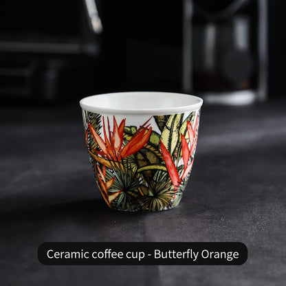 BINCOO Ceramic Coffee Mug Italian Simple Creative Latte Mug Latte Mug for Household Office 350ML