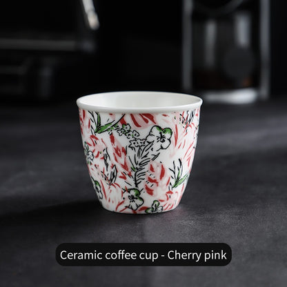 BINCOO Ceramic Coffee Mug Italian Simple Creative Latte Mug Latte Mug for Household Office 350ML