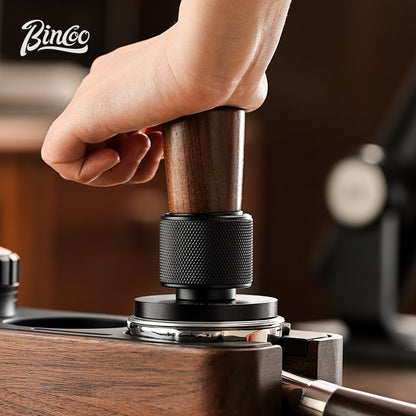 BINCOO Walnut Powder Press Base Coffee Cloth Powder Dispenser Constant Force Powder Press Hammer Set Espresso Equipment 51MM/58MM