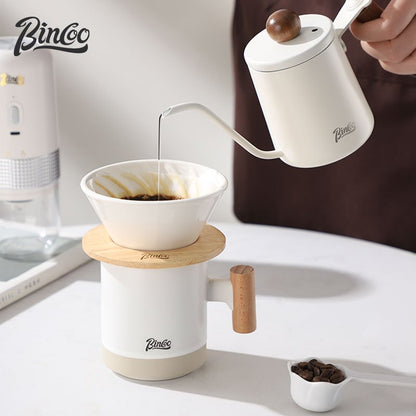Bincoo Pour Over Coffee Pot Set with Ceramic Filter Cup Hand Brewing Kettle Coffee Cup 300ML 350ML