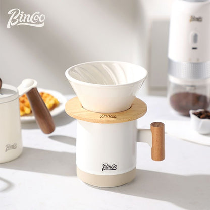 Bincoo Pour Over Coffee Pot Set with Ceramic Filter Cup Hand Brewing Kettle Coffee Cup 300ML 350ML