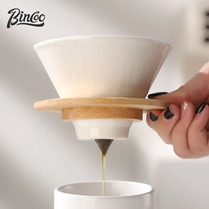 Bincoo Pour Over Coffee Pot Set with Ceramic Filter Cup Hand Brewing Kettle Coffee Cup 300ML 350ML