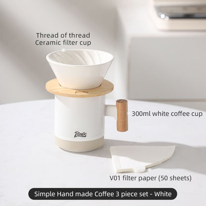Bincoo Pour Over Coffee Pot Set with Ceramic Filter Cup Hand Brewing Kettle Coffee Cup 300ML 350ML