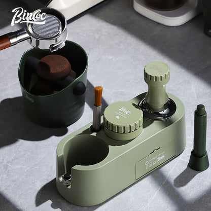 BINCOO Coffee Maker Handle Filling Base Set Cloth Powder Dispenser Powder Press Hammer 3 Piece Set Coffee Utensils Complete Set 51MM/58MM