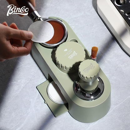 BINCOO Coffee Maker Handle Filling Base Set Cloth Powder Dispenser Powder Press Hammer 3 Piece Set Coffee Utensils Complete Set 51MM/58MM