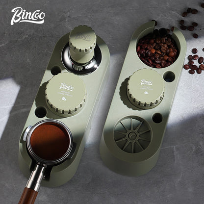 BINCOO Coffee Maker Handle Filling Base Set Cloth Powder Dispenser Powder Press Hammer 3 Piece Set Coffee Utensils Complete Set 51MM/58MM