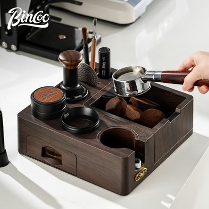 Bincoo GYKF2223 Coffee Slag Box Storage Base Multi functional Tamper Station Powder Pressing Equipment Storage Tool Box 51/53/58mm