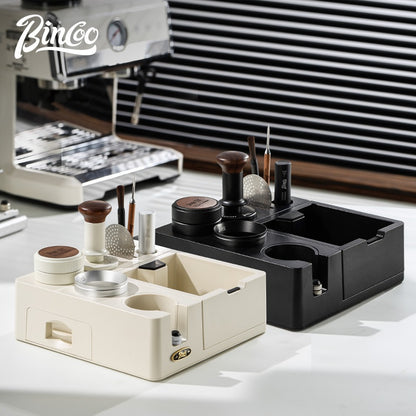 Bincoo GYKF2223 Coffee Slag Box Storage Base Multi functional Tamper Station Powder Pressing Equipment Storage Tool Box 51/53/58mm