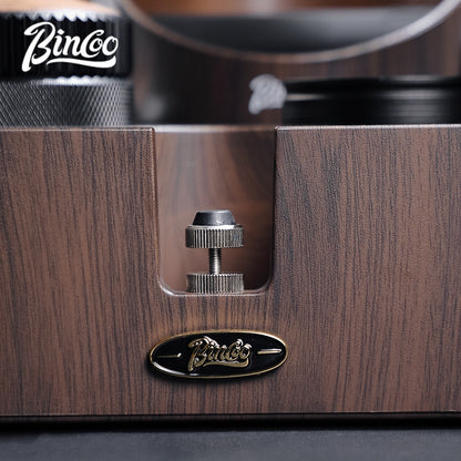 BINCOO Coffee Deep Wood Grain Powder Press Base Cloth Powder Dispenser Powder Press Hammer Set Espresso Coffee Utensils 51MM/58MM