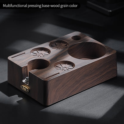 BINCOO Coffee Deep Wood Grain Powder Press Base Cloth Powder Dispenser Powder Press Hammer Set Espresso Coffee Utensils 51MM/58MM