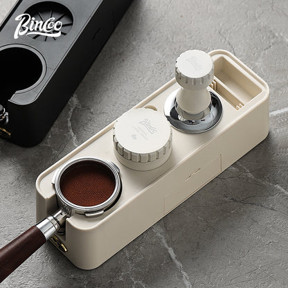 BINCOO Coffee Tamper Station,Espresso Handle Filling Base Cloth Powder Dispenser Press Powder Hammer Coffee Storage Tool Set 51MM/58MM