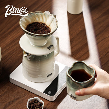 BINCOO Ceramic Hand Brewed Coffee Pot Set Home V60 Filter Cup Sharing Pot Coffee Mugs 450ML