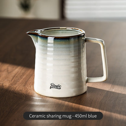 BINCOO Ceramic Hand Brewed Coffee Pot Set Home V60 Filter Cup Sharing Pot Coffee Mugs 450ML