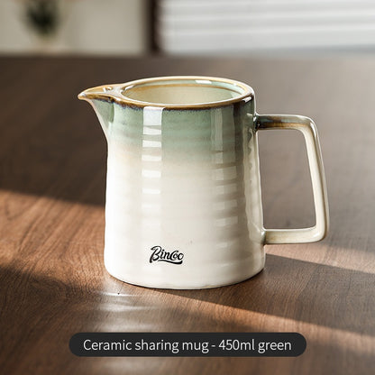 BINCOO Ceramic Hand Brewed Coffee Pot Set Home V60 Filter Cup Sharing Pot Coffee Mugs 450ML