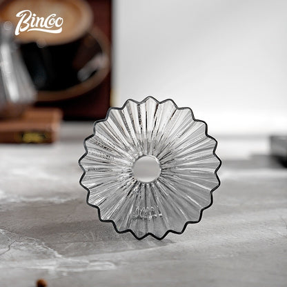 Bincoo Coffee Filter Glass Filter Cup Cake Filter Paper Set V60 Funnel Heat and Cold Resistant Coffee Utensils