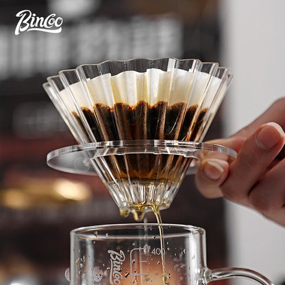 Bincoo Coffee Filter Glass Filter Cup Cake Filter Paper Set V60 Funnel Heat and Cold Resistant Coffee Utensils