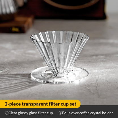 Bincoo Coffee Filter Glass Filter Cup Cake Filter Paper Set V60 Funnel Heat and Cold Resistant Coffee Utensils