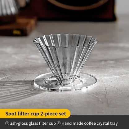 Bincoo Coffee Filter Glass Filter Cup Cake Filter Paper Set V60 Funnel Heat and Cold Resistant Coffee Utensils