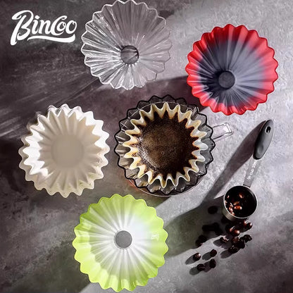 Bincoo Coffee Filter Glass Filter Cup Cake Filter Paper Set V60 Funnel Heat and Cold Resistant Coffee Utensils