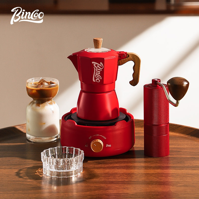 BINCOO Double Valve Moka Pot Household Small Coffee Pot Set Italian Small Coffee Maker 2Cups