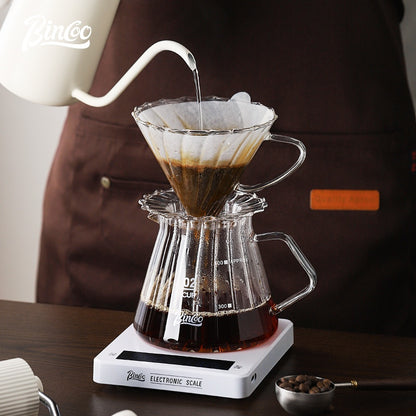 Bincoo Glass Coffee Dripper,Pour Over Coffee Fliter Cup Glass Fliter Cup V60 Coffee Utensils for Home Office