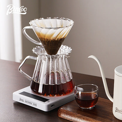 Bincoo Glass Coffee Dripper,Pour Over Coffee Fliter Cup Glass Fliter Cup V60 Coffee Utensils for Home Office