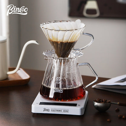 Bincoo Glass Coffee Dripper,Pour Over Coffee Fliter Cup Glass Fliter Cup V60 Coffee Utensils for Home Office