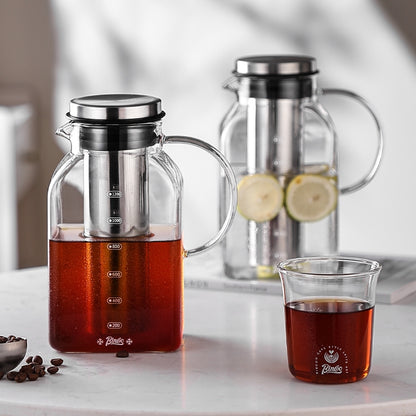 BINCOO Cold Brew Coffee Pot Home Glass Cold Water Kettle Cold Brew Fruit Tea Pot Large Capacity 1200ML